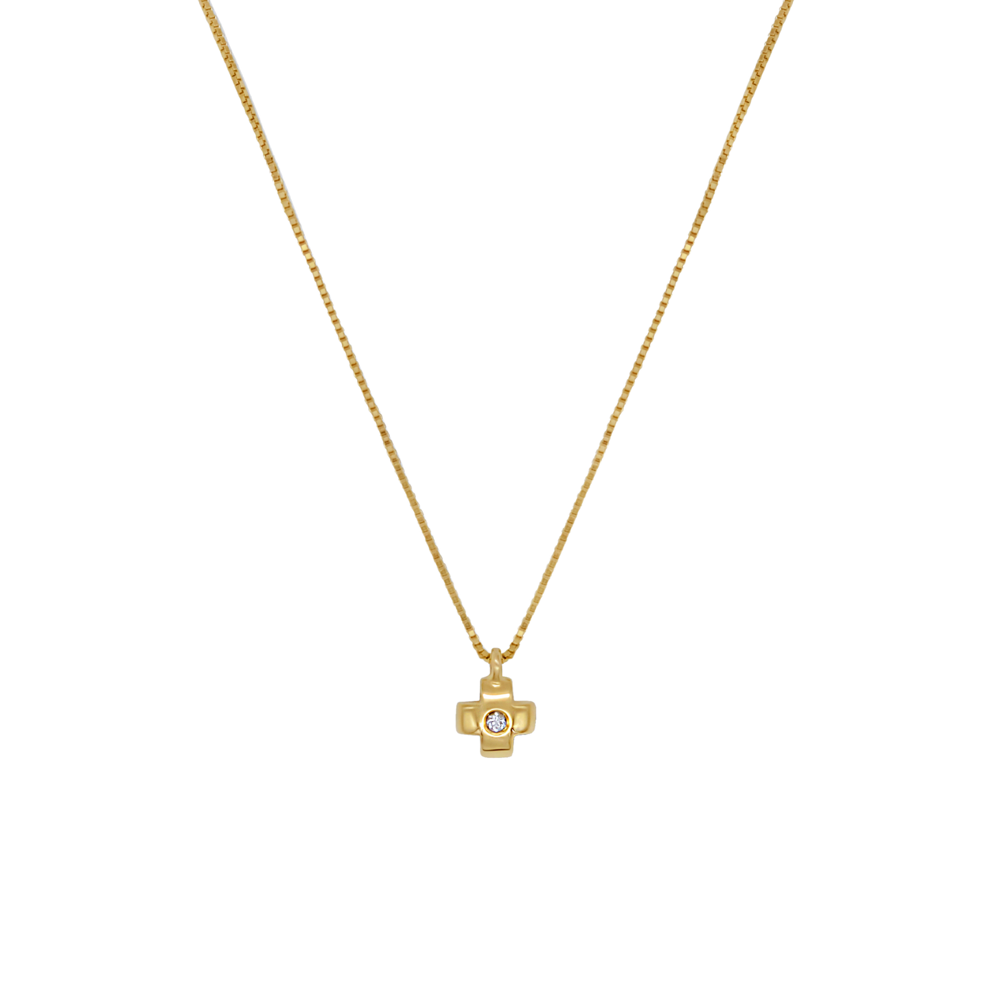 CROSS NECKLACE - DIAMOND AND GOLD