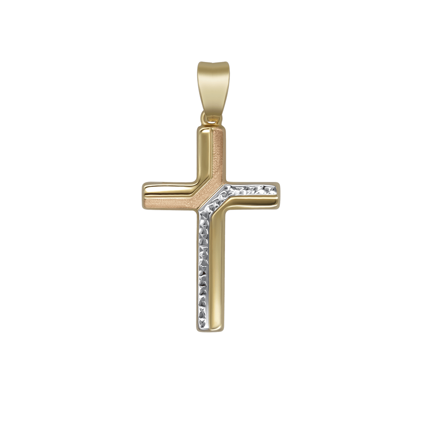 CROSS PENDANT - BICOLOR GOLD