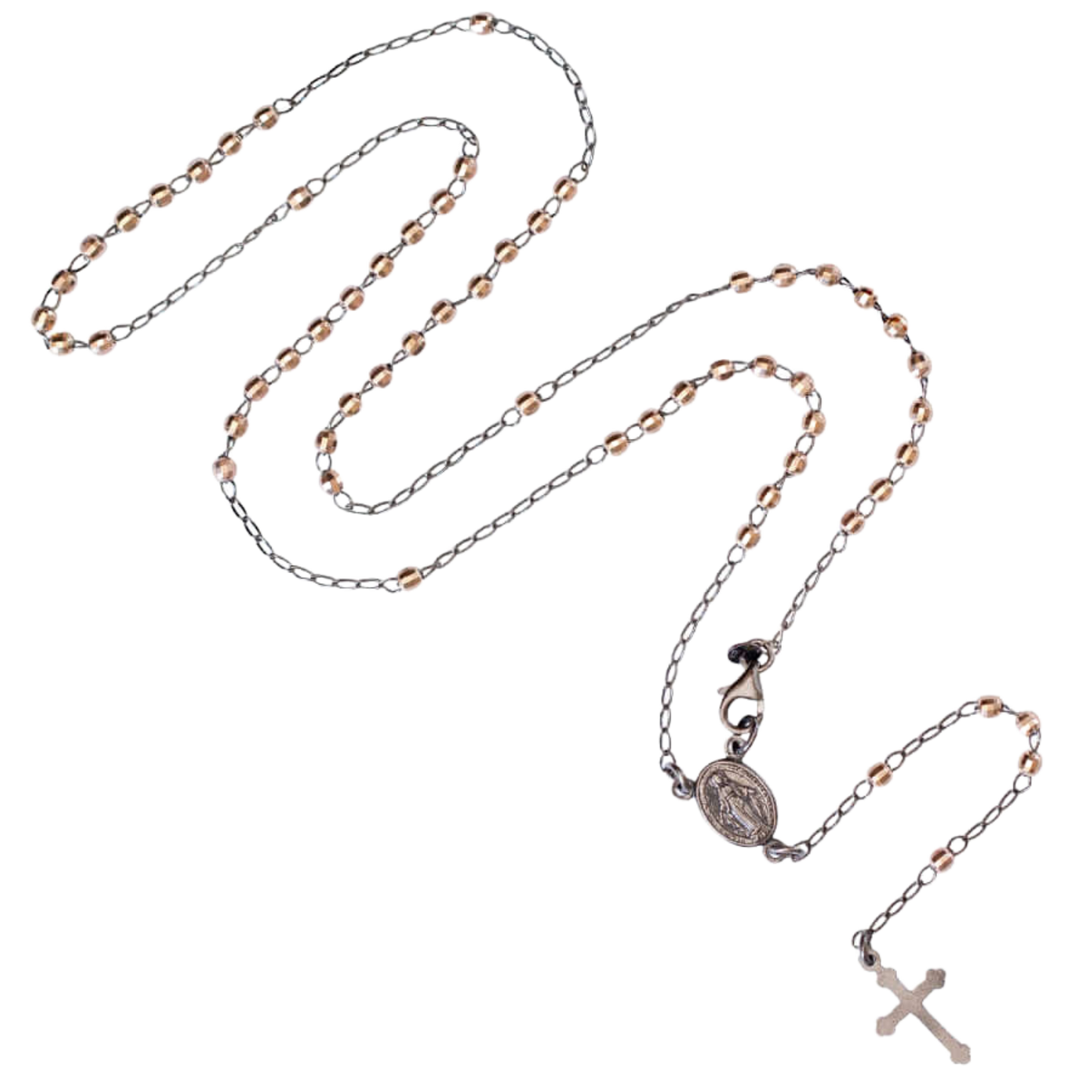 ROSARY NECKLACE - BLACK SILVER