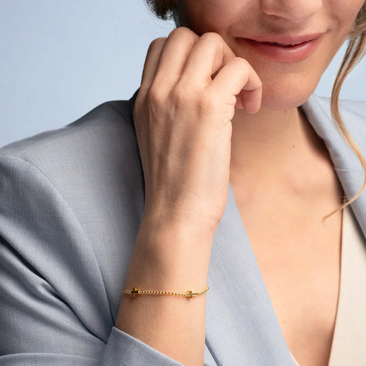 CROSS BRACELET - GOLDEN SILVER