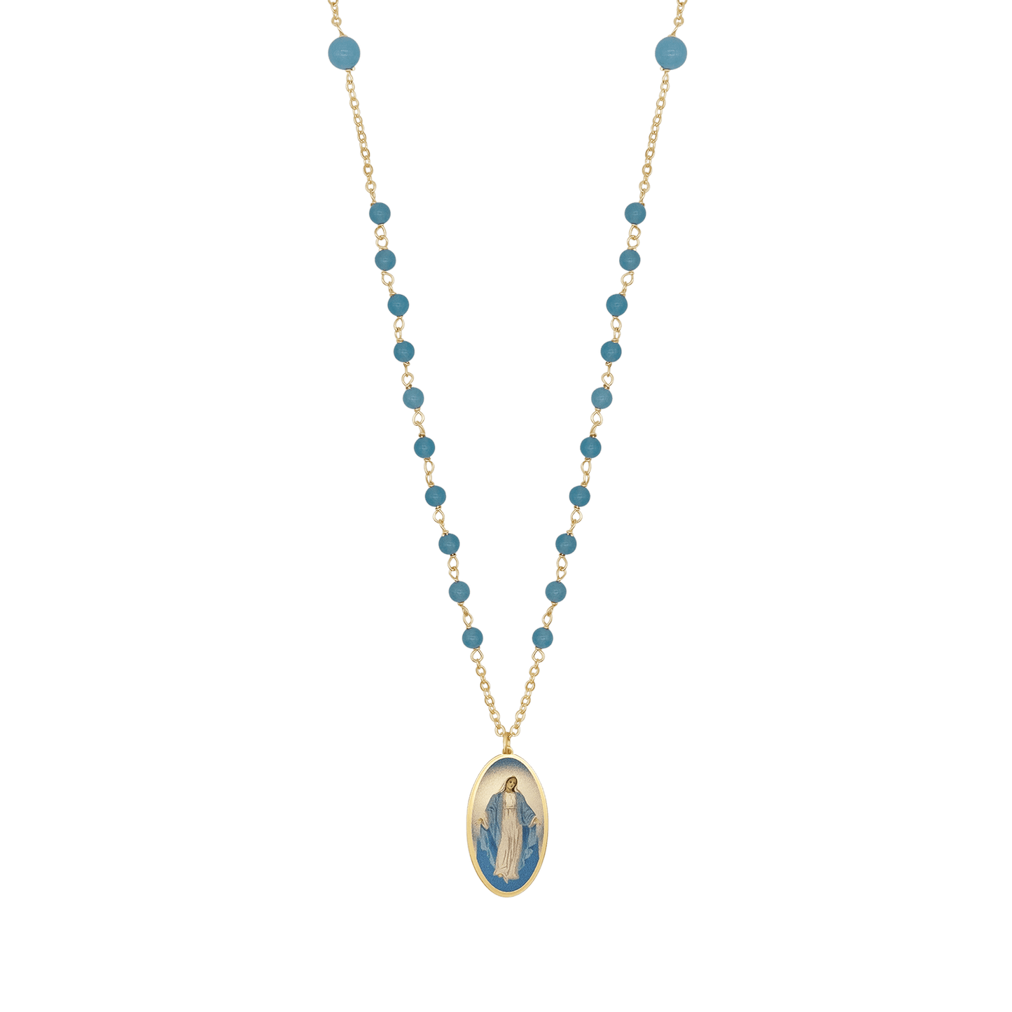 MIRACULOUS MEDAL - BEADED NECKLACE