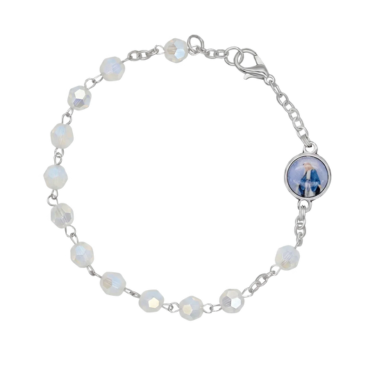 CRYSTAL ROSARY BRACELET - METAL