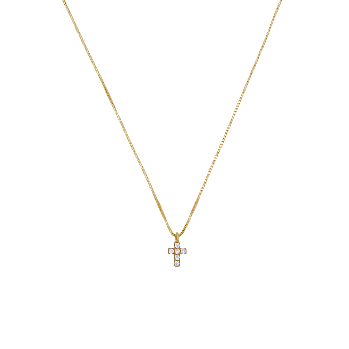 CROSS DIAMOND NECKLACE - GOLD