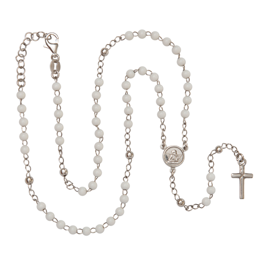 BABY ROSARY NECKLACE - SILVER