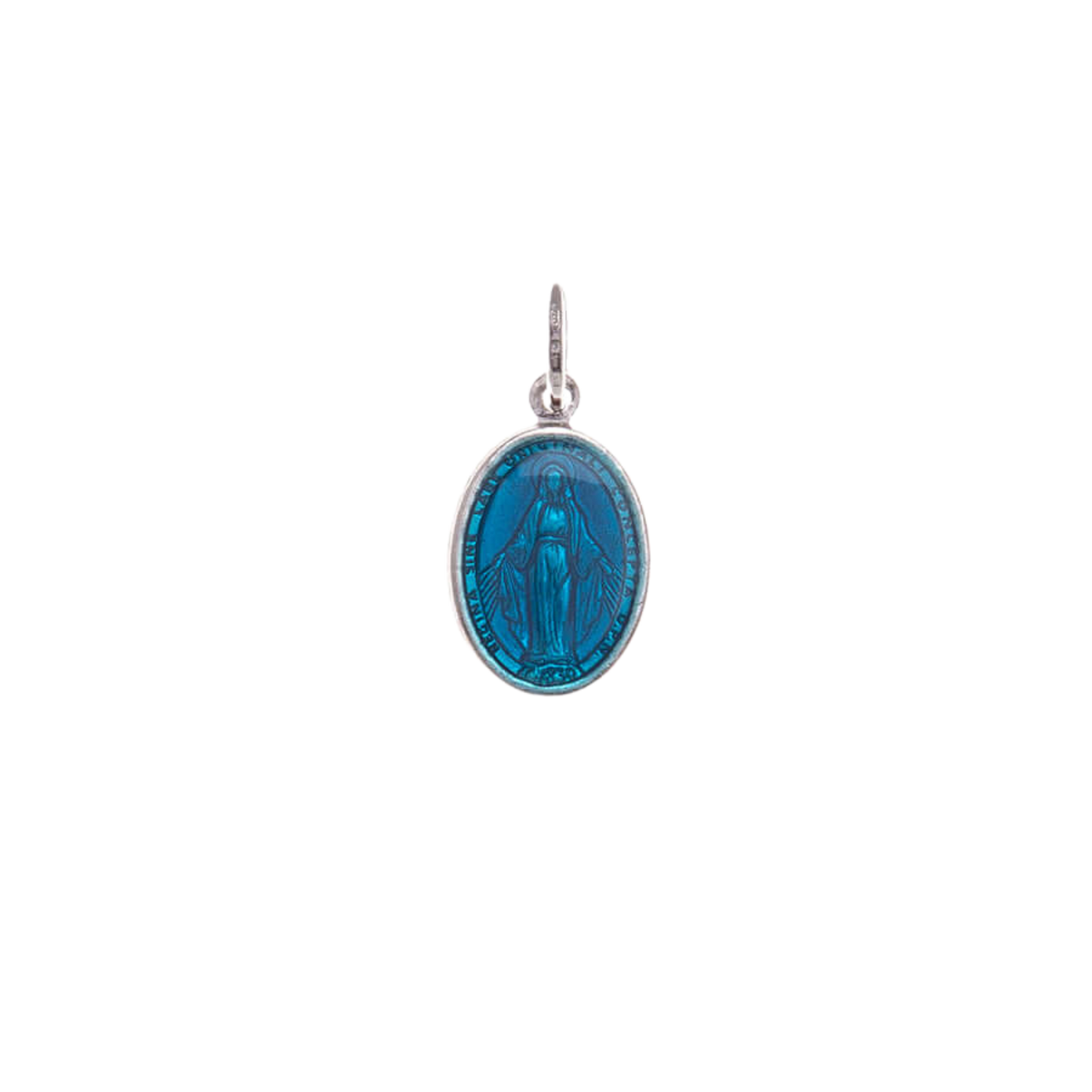 BLUE  MIRACULOUS MEDAL - SILVER