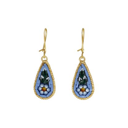 EARRINGS - MICROMOSAIC JEWELRY - GOLDEN METAL