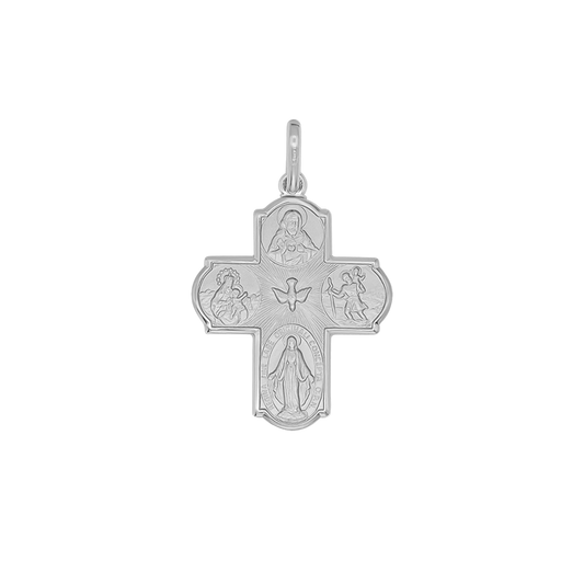 SCAPULAR - CROSS PENDANT - SILVER