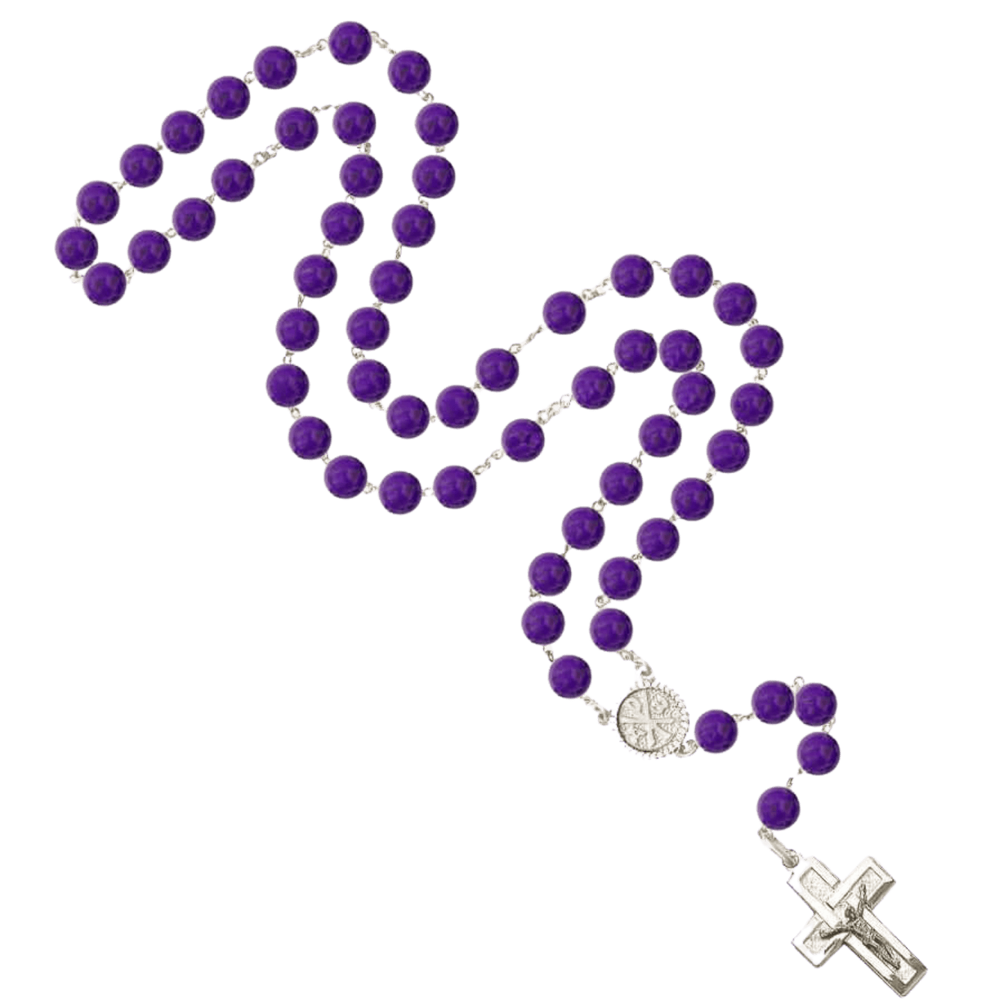 AMETHYST BEADS - ROSARY - SILVER