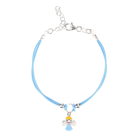 BABY BRACELET - BLUE CORD - SILVER