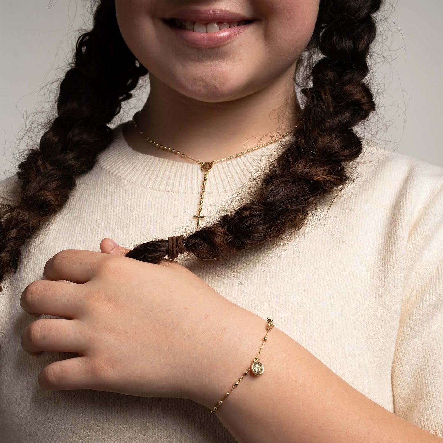BABY ROSARY BRACELET - VERMEIL SILVER