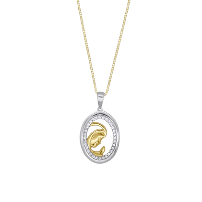 VIRGIN MARY NECKLACE - GOLD AND DIAMONDS