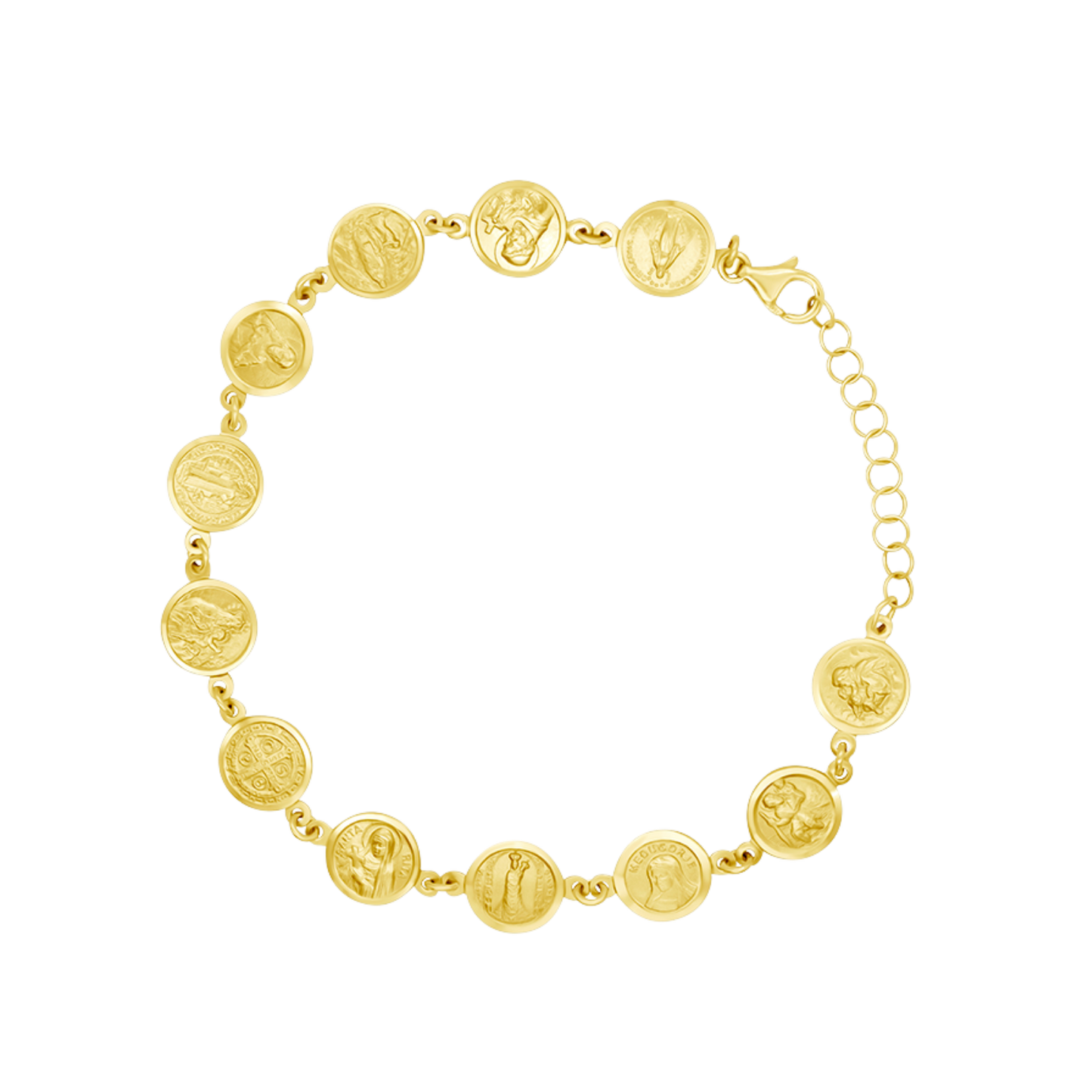 CATHOLIC MEDALS BRACELET - GOLD