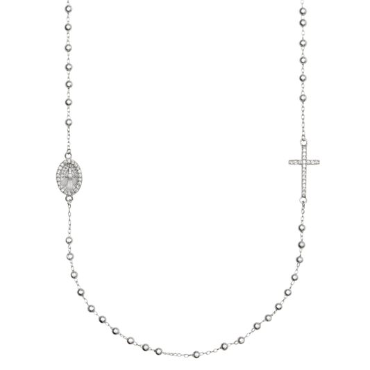 MIRACULOUS AND CROSS - NECKLACE - SILVER