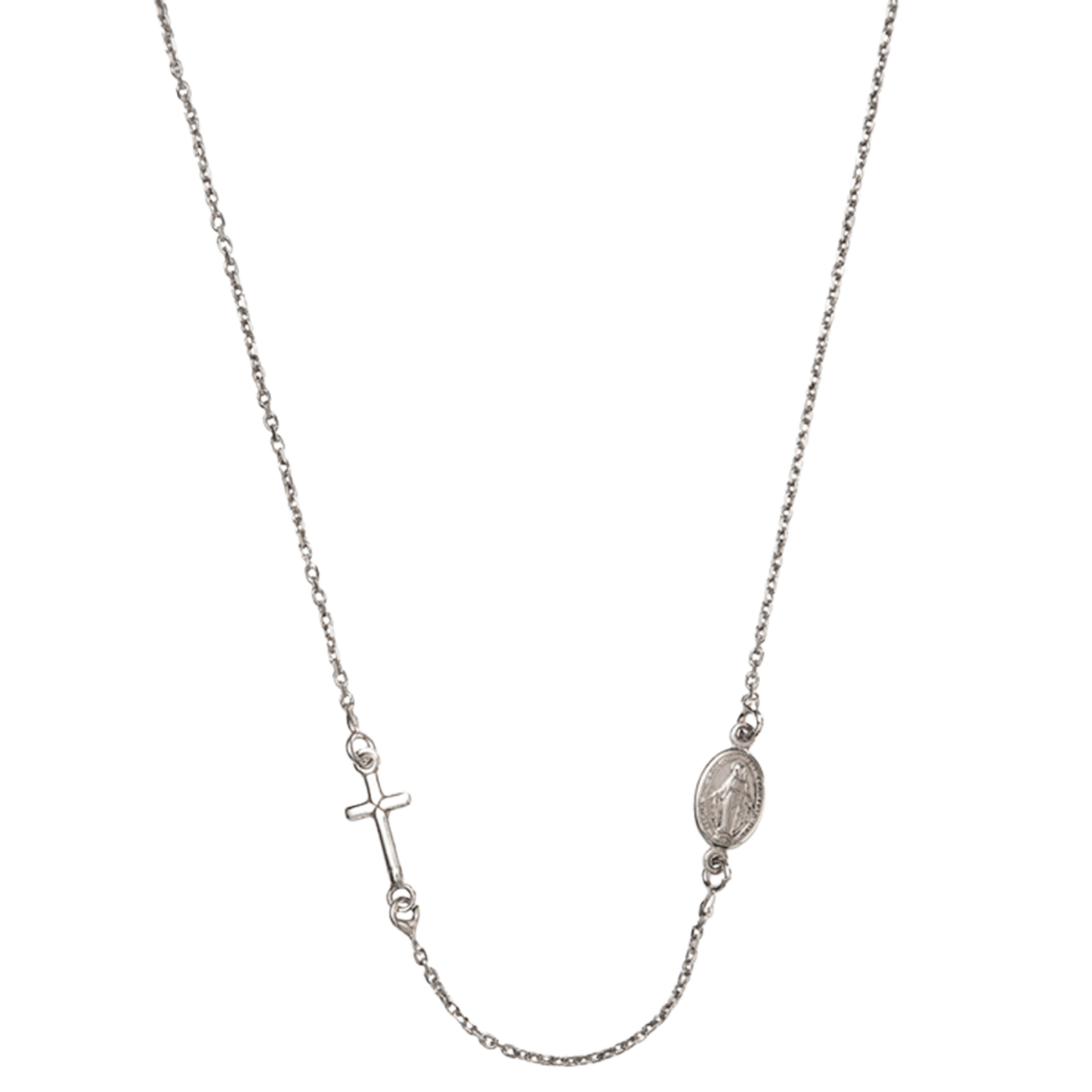 MIRACULOUS AND CROSS - NECKLACE - SILVER