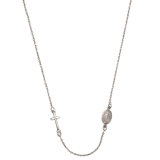 MIRACULOUS AND CROSS - NECKLACE - SILVER