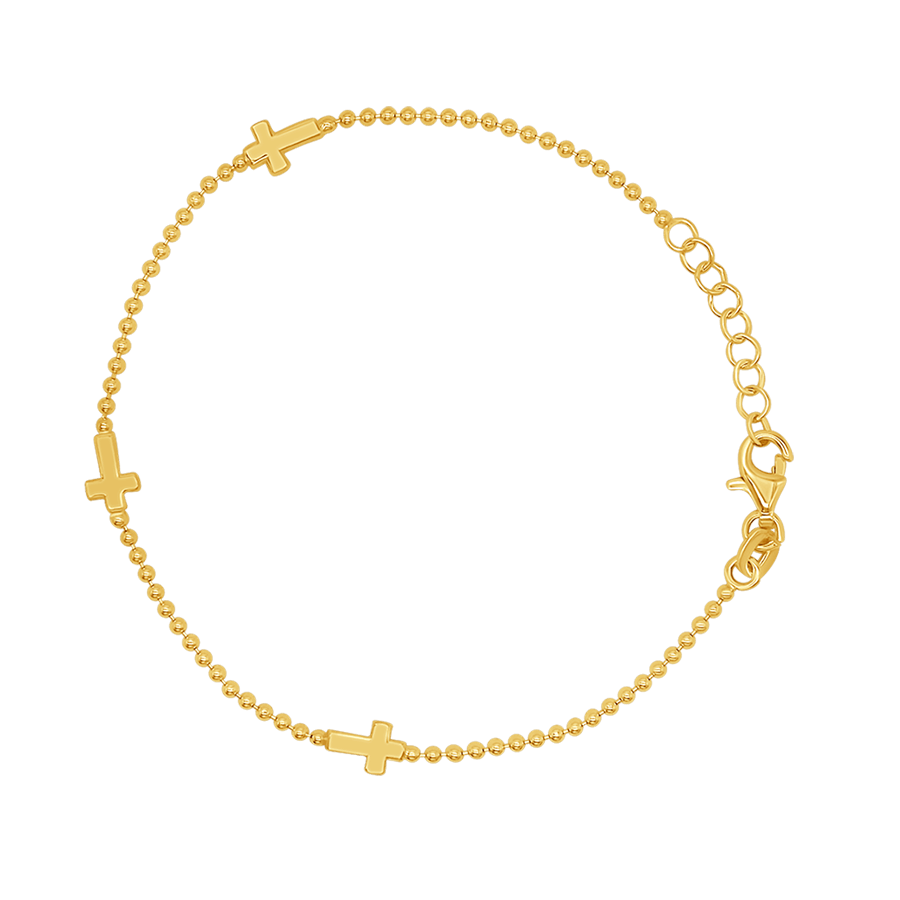 CROSS BRACELET -  GOLDEN SILVER