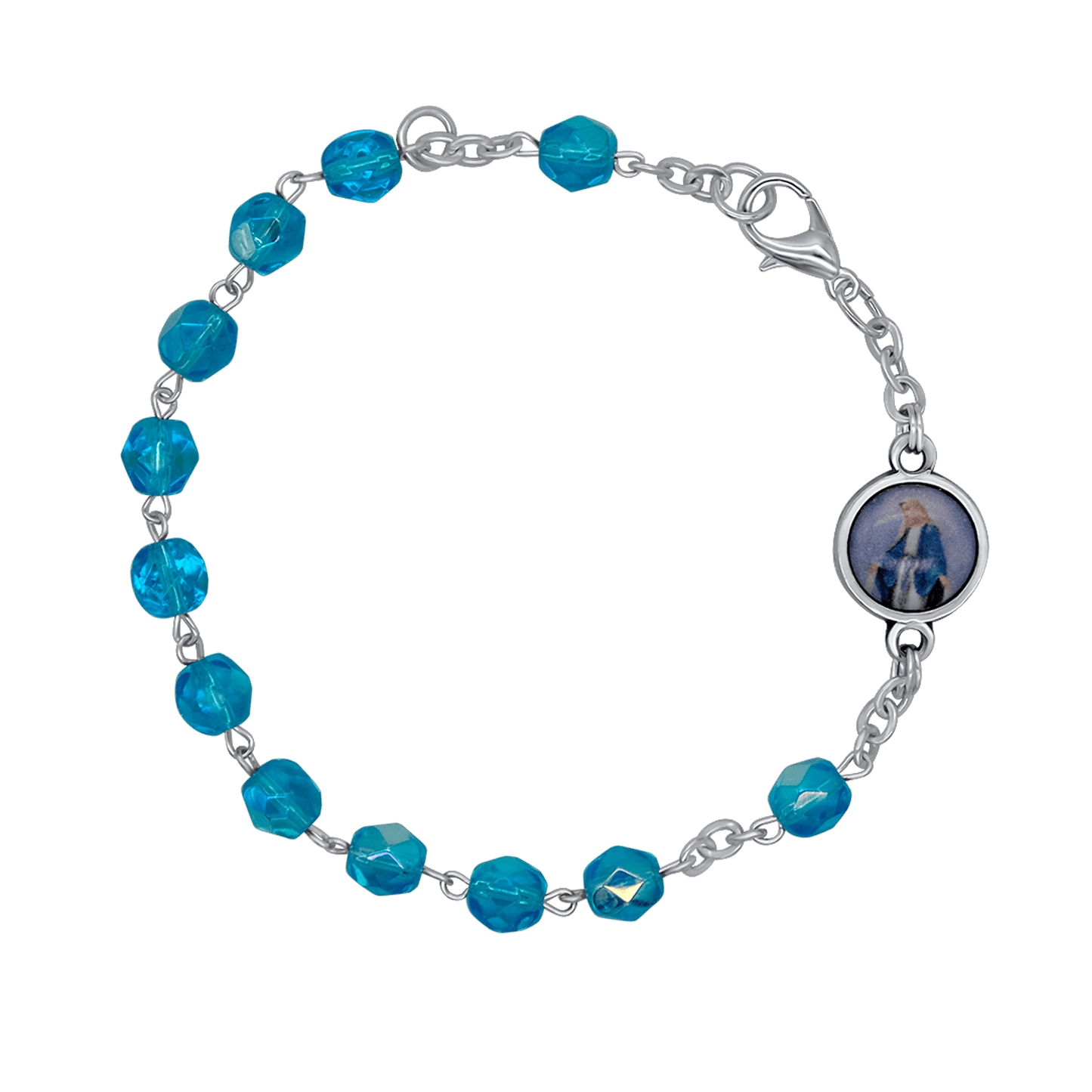 CRYSTAL ROSARY BRACELET - METAL