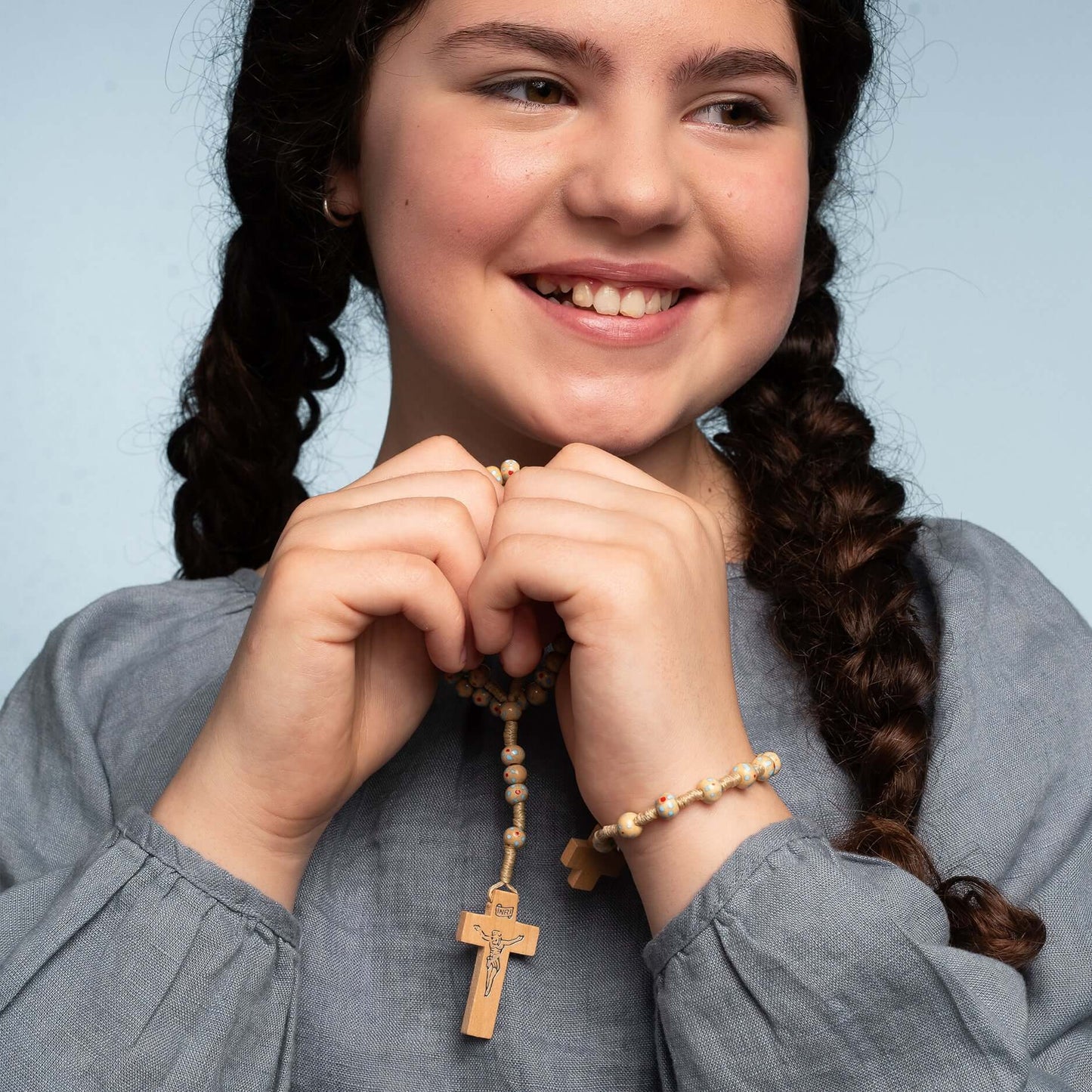 KIDS ROSARY - NATURAL WOOD
