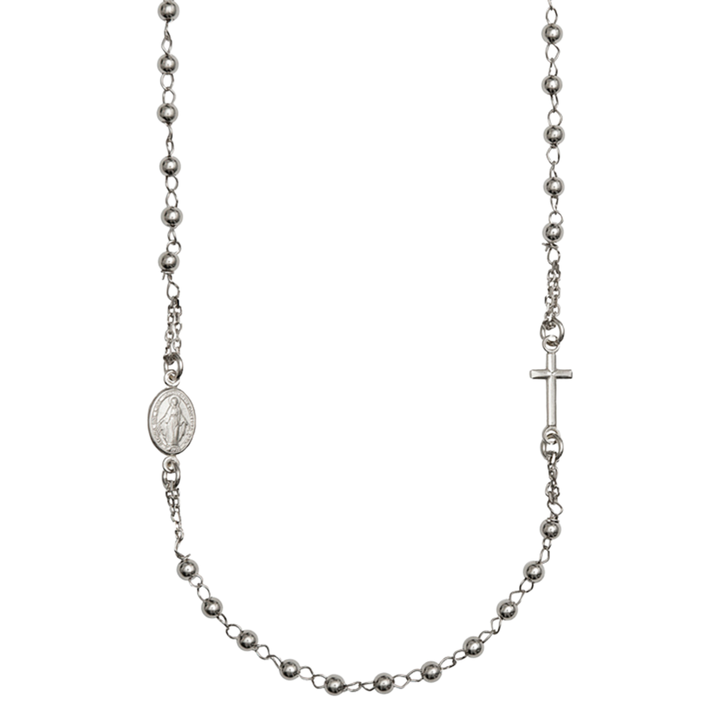 MIRACULOUS AND CROSS - NECKLACE - SILVER