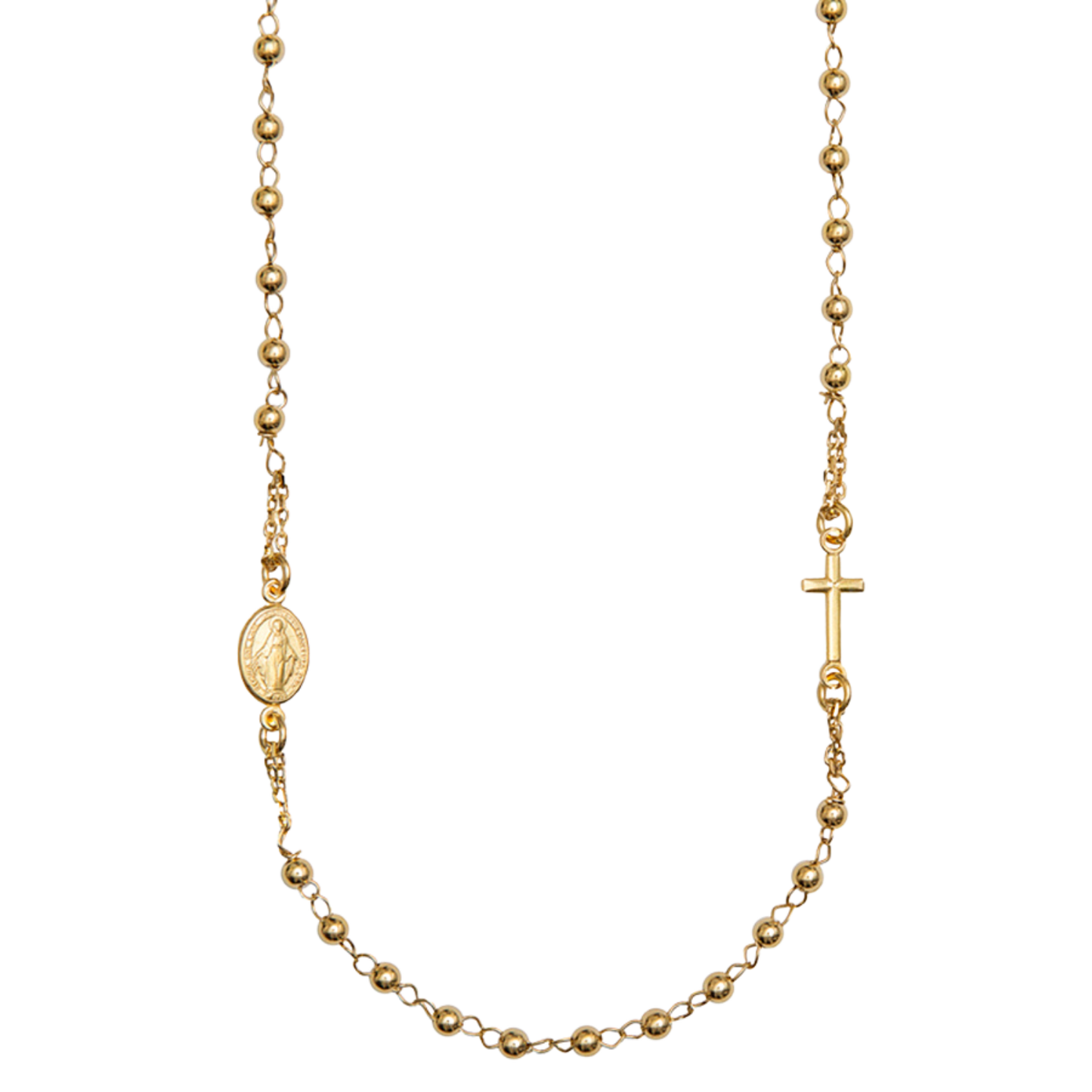 MIRACULOUS AND CROSS - NECKLACE - GOLD