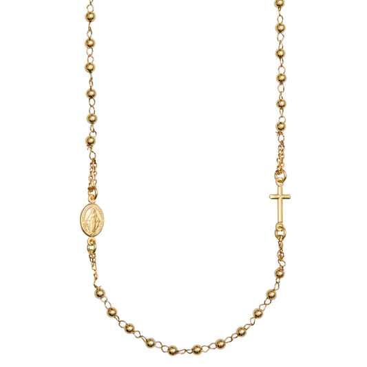 MIRACULOUS AND CROSS - NECKLACE - GOLD