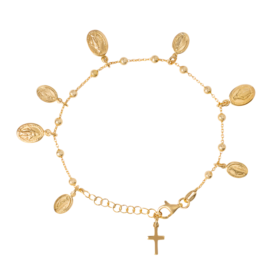 MIRACULOUS MADONNA MEDAL - BRACELET - VERMEIL SILVER