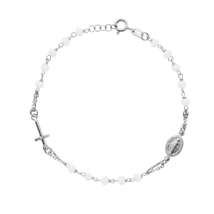 MIRACULOUS MEDAL AND CROSS - BRACELET - SILVER