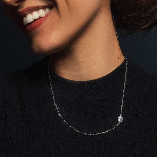 MIRACULOUS AND CROSS - NECKLACE - SILVER