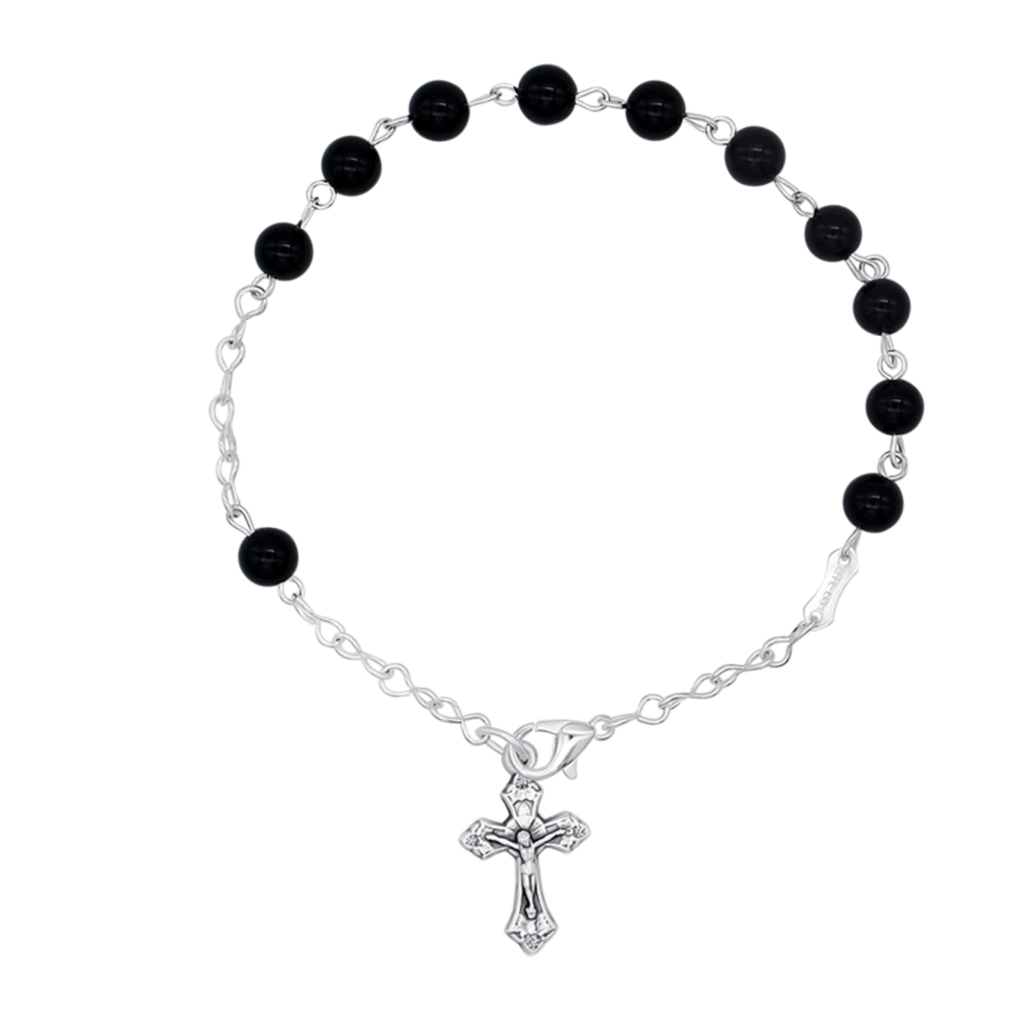 ONYX ROSARY BRACELET - METAL