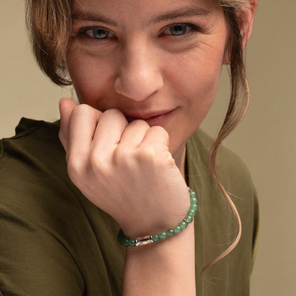 OUR LADY OF GRACE BRACELET - AVENTURINE AND SILVER