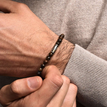 OUR LADY OF GRACE BRACELET - BRONZITE AND SILVER