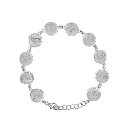 CATHOLIC MEDALS BRACELET - SILVER