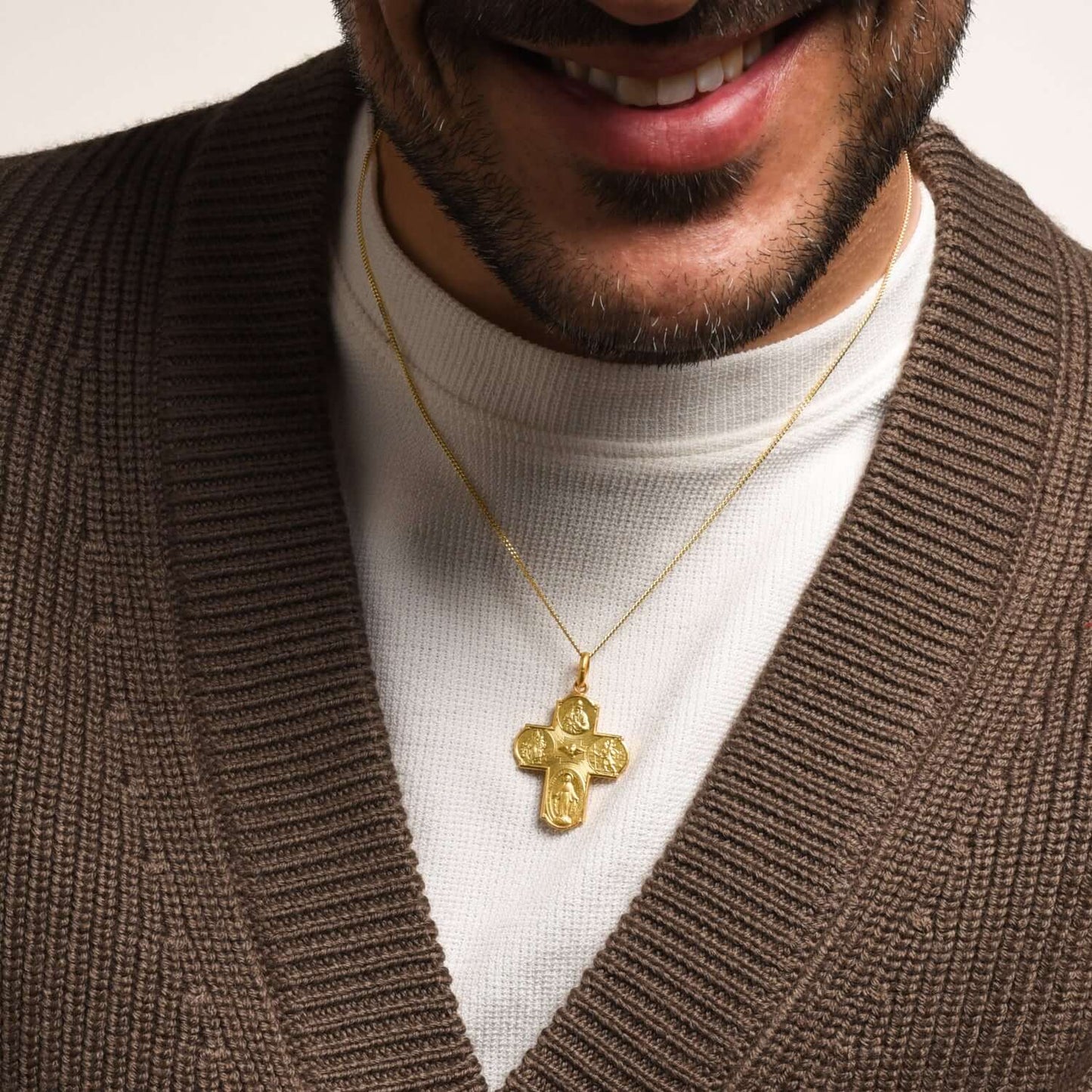 SCAPULAR - CROSS PENDANT - GOLD