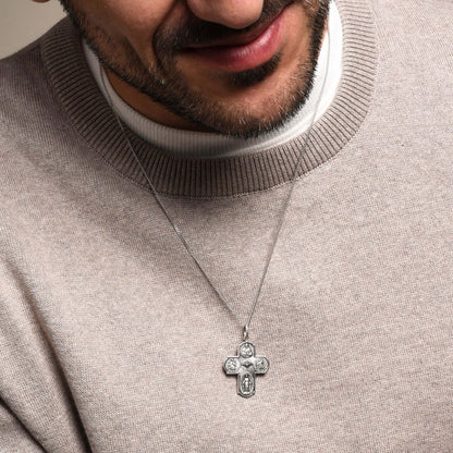 SCAPULAR - CROSS PENDANT - WHITE GOLD