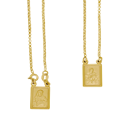 SCAPULAR NECKLACE -  GOLDEN SILVER