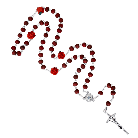 SCENTED ROSARY - ROSE PETAL - METAL