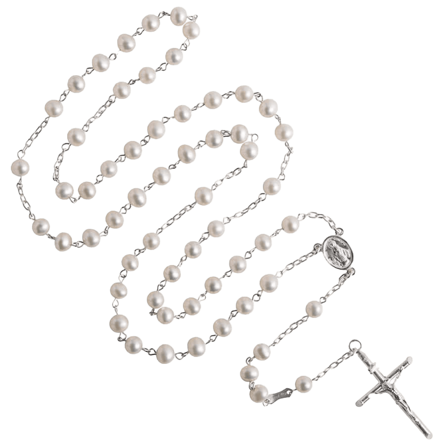 PEARL ROSARY - SILVER