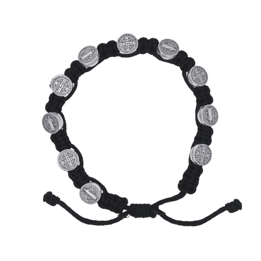 ST BENEDICT - CATHOLIC MEDALS BRACELET - ROPE