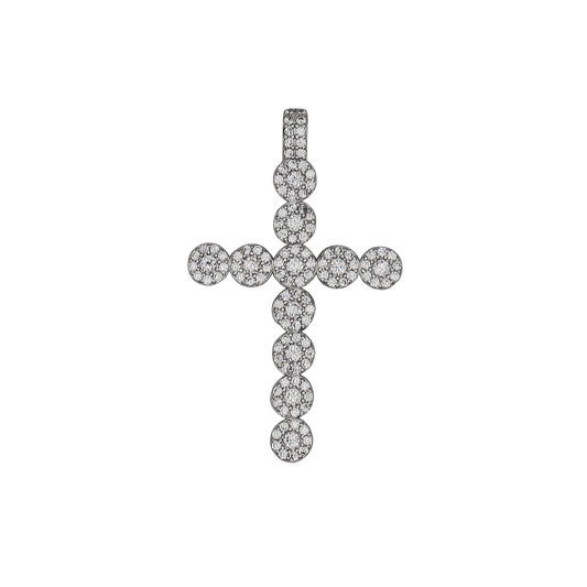 CROSS PENDANT - SILVER AND ZIRCONIA