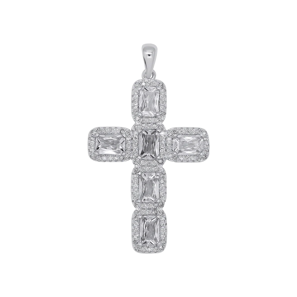 CROSS PENDANT - SILVER AND ZIRCONIA