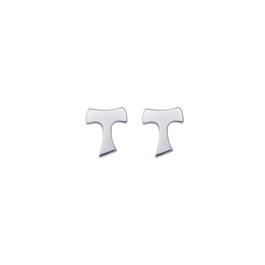 FRANCISCAN TAU CROSS - EARRINGS - SILVER