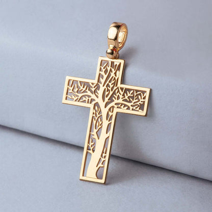 TREE OF LIFE CROSS PENDANT - VERMEIL SILVER
