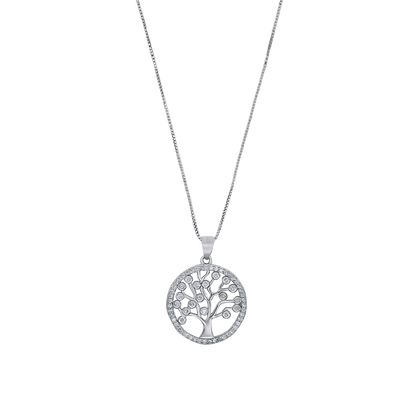 TREE OF LIFE NECKLACE - SILVER - ZIRCONIA