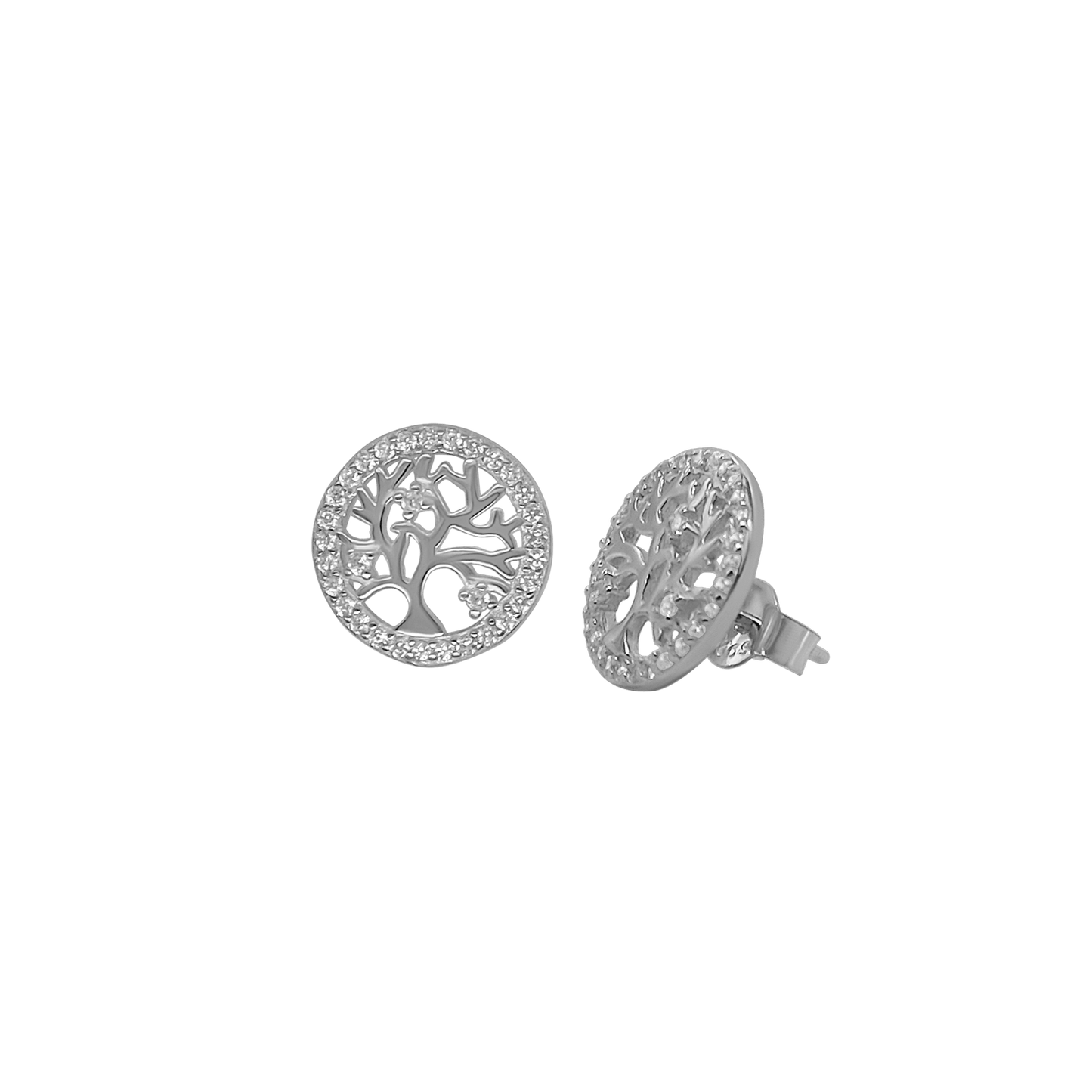 TREE OF LIFE - EARRINGS - SILVER AND ZIRCONIA