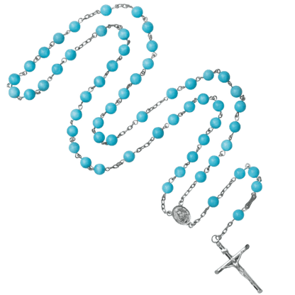TURQUOISE ROSARY - SILVER