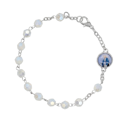 CRYSTAL ROSARY BRACELET - METAL