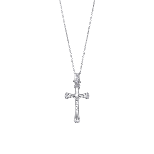 DIAMOND CRUCIFIX - NECKLACE - WHITE GOLD