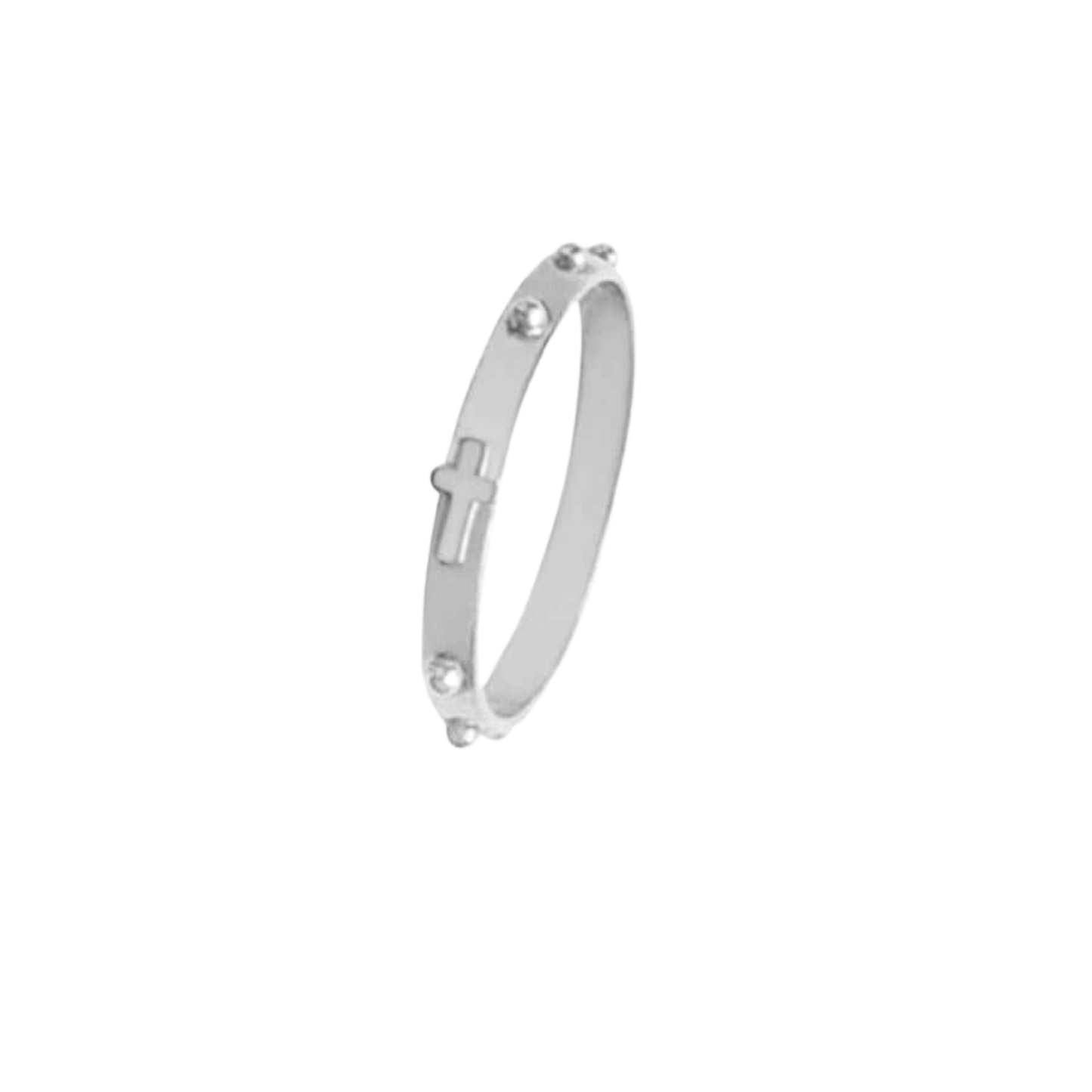 ROSARY RING - WHITE GOLD