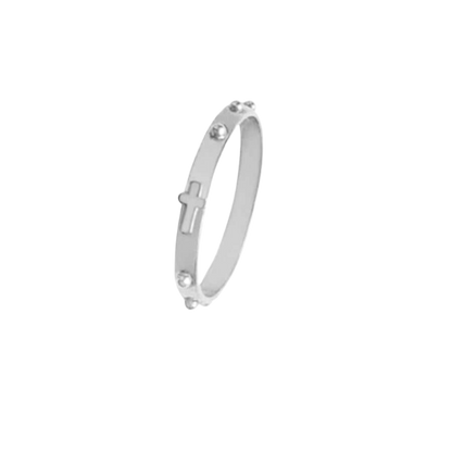 ROSARY RING - WHITE GOLD