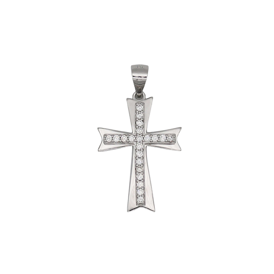 CROSS PENDANT - SILVER AND ZIRCONS